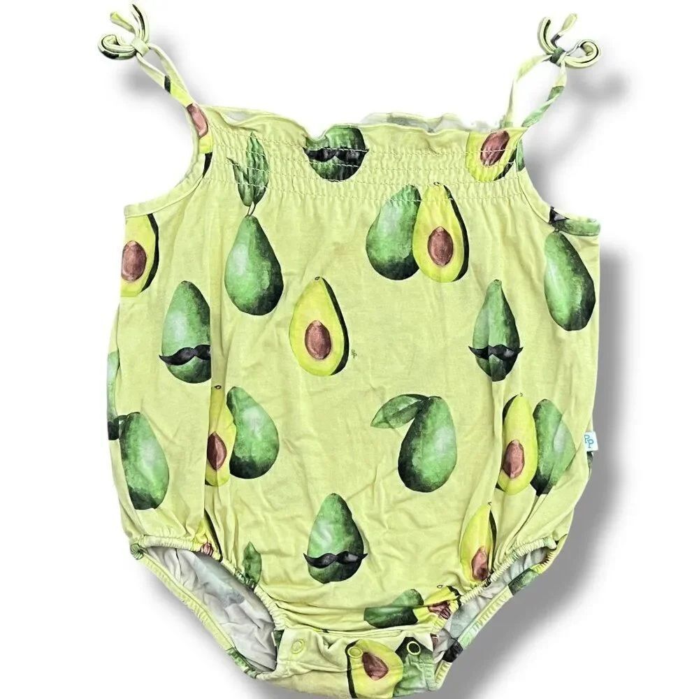 Posh Peanut Avocado Sleeveless Bubble Romper Size 3-6M